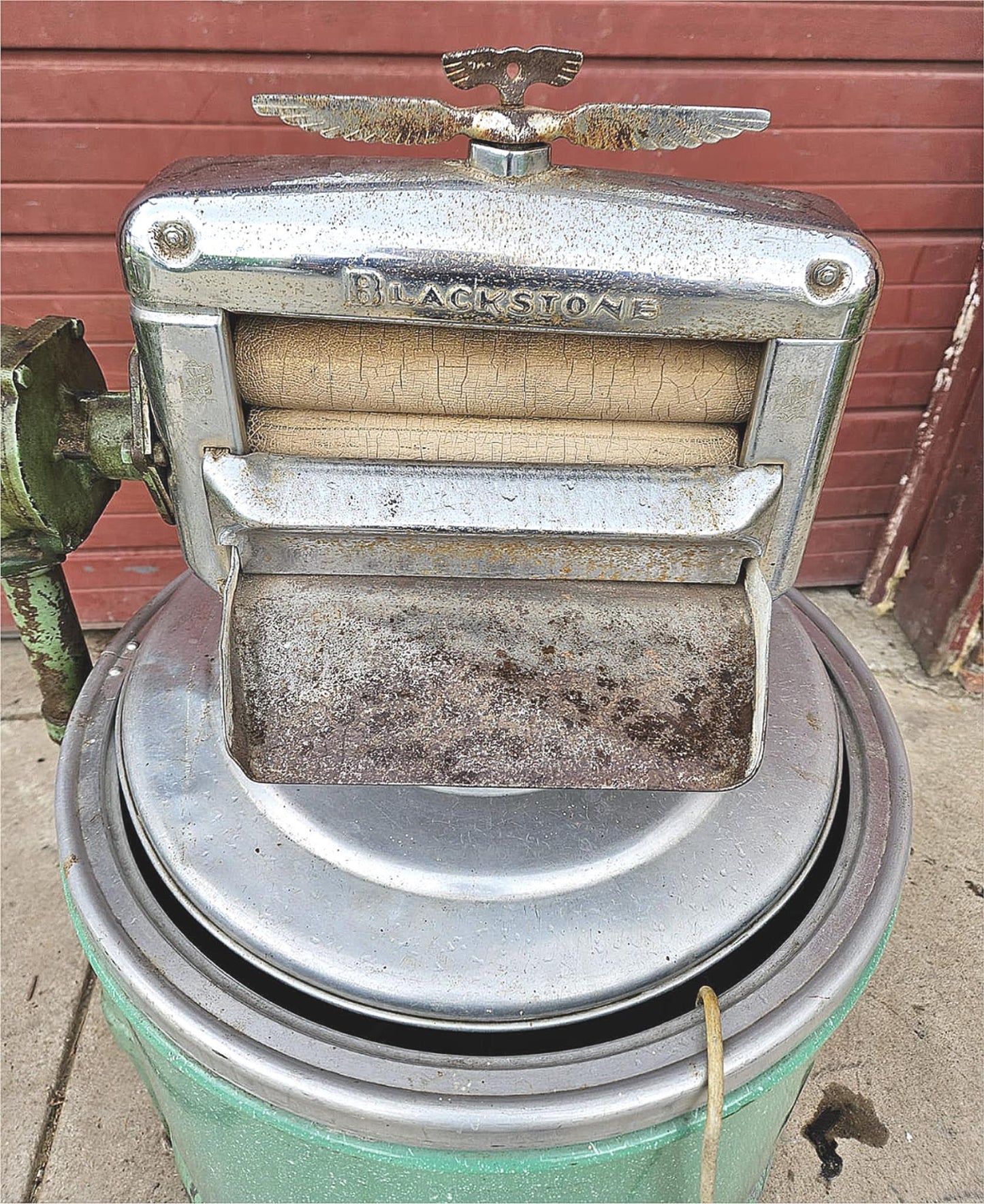 VINTAGE RARE 1930s BLACKSTONE WASHING MACHINE w/ WRINGER & DRYING STAND FREESHIP