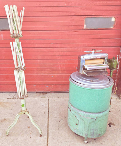 VINTAGE RARE 1930s BLACKSTONE WASHING MACHINE w/ WRINGER & DRYING STAND FREESHIP
