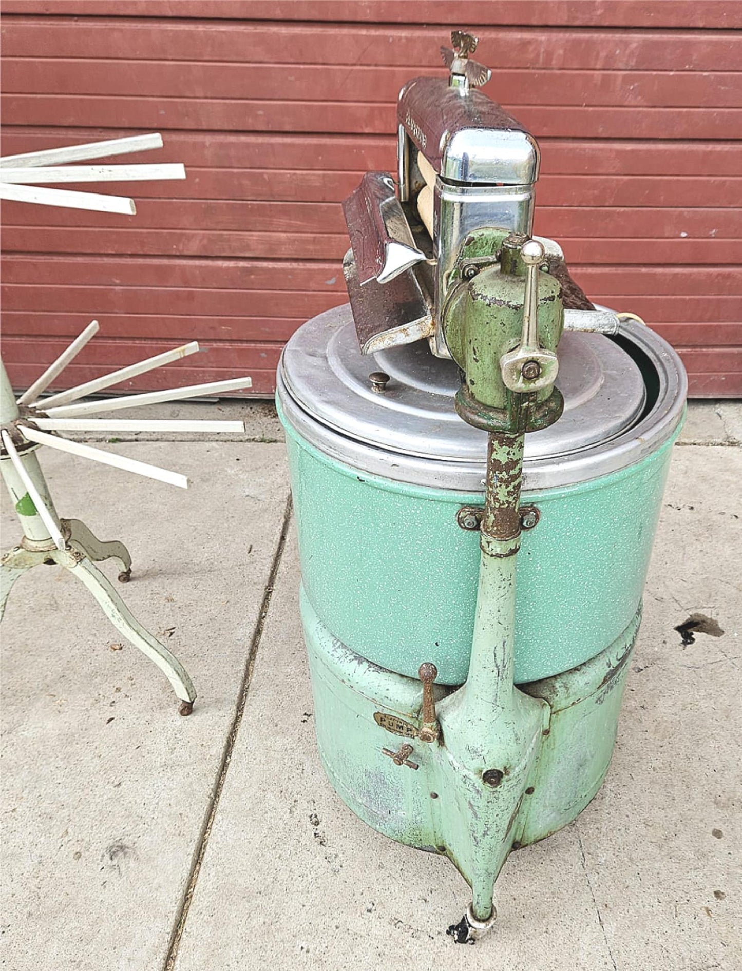 VINTAGE RARE 1930s BLACKSTONE WASHING MACHINE w/ WRINGER & DRYING STAND FREESHIP