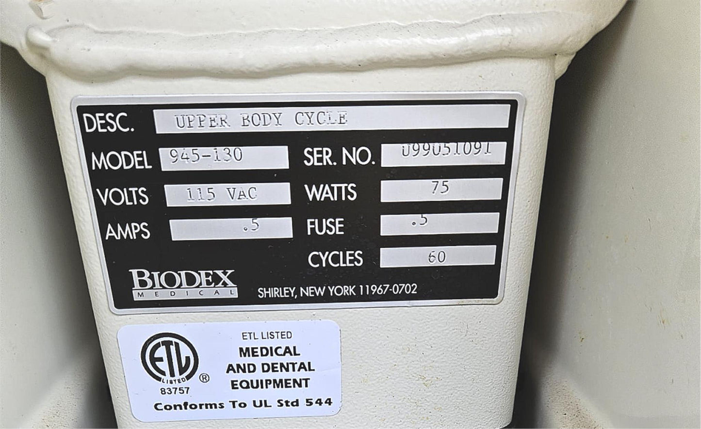 BIODEX 945-130 UPPER BODY CYCLE ERGOMETER PHYSICAL THERAPY WHEELCHAIR FREE SHIP