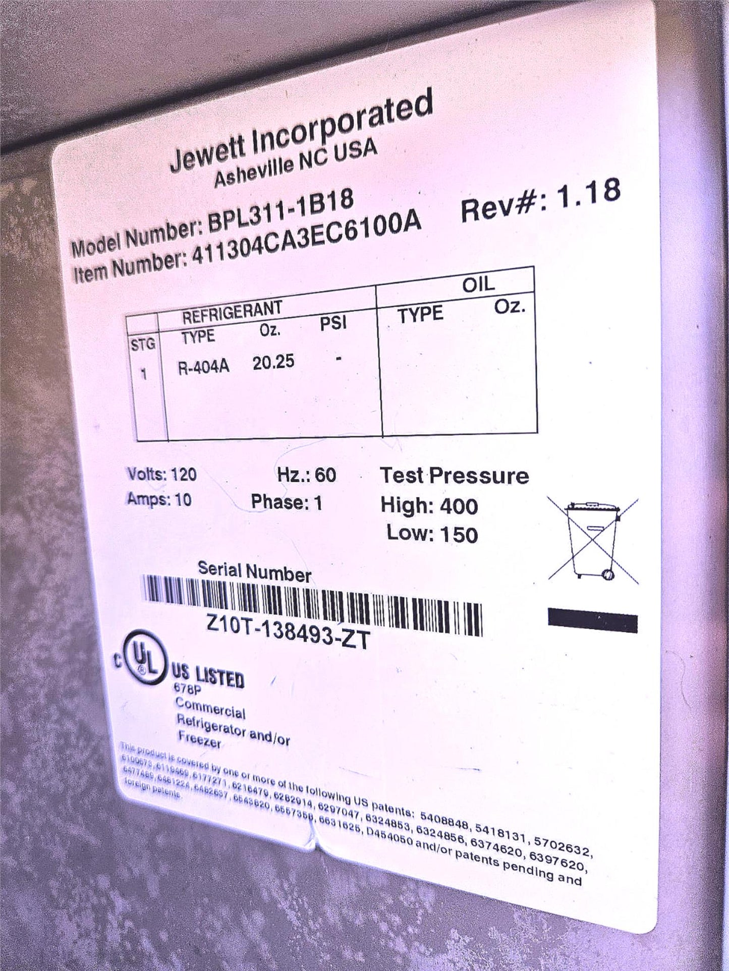 -30°C THERMO JEWETT® BPL311 CRYOGENIC PLASMA FREEZER 90-DAY-WARRANTY FREE SHIP