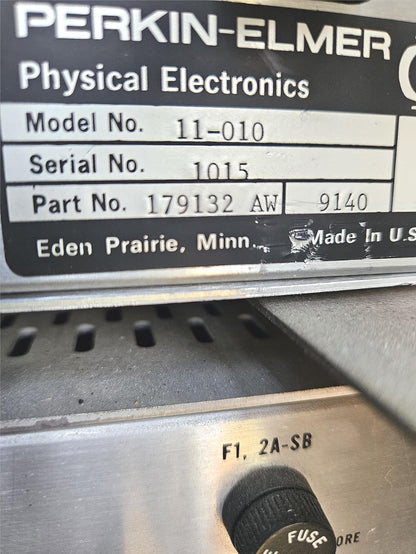 PERKIN-ELMER ULTRA HIGH VACUUM 32-100 / 11-010 ION ELECTRON CHROMATOGRAPH SYSTEM