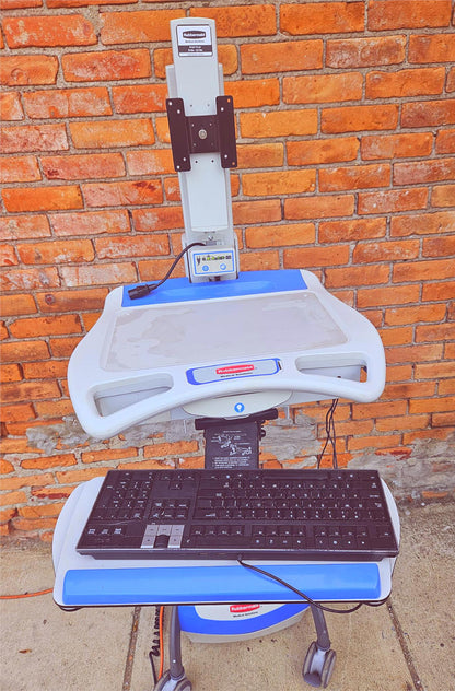 RUBBERMAID 1781127 ROLL STAND MEDICAL LAPTOP VARIABLE HEIGHT AC CART FREE SHIP