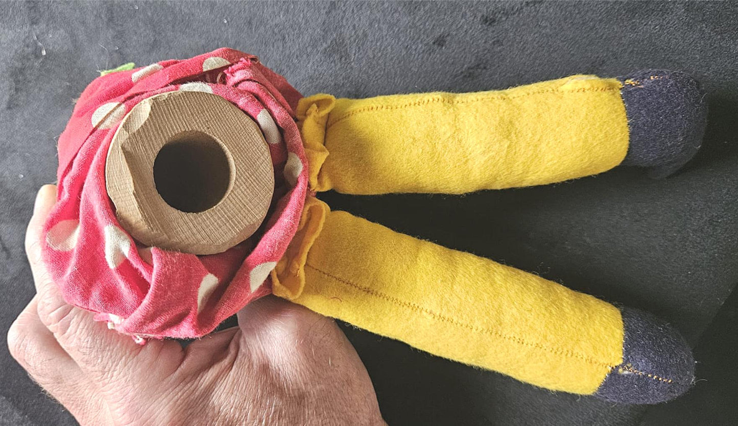 Antique KASPERTHEATER German 1930s/40s Wood Character Puppet Felt Cloth FreeShip